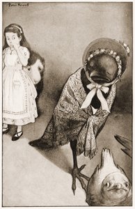 "Con varios pretextos todos se alejaron", ilustración para Las Aventuras de Alicia en el País de las Maravillas de Lewis Carroll